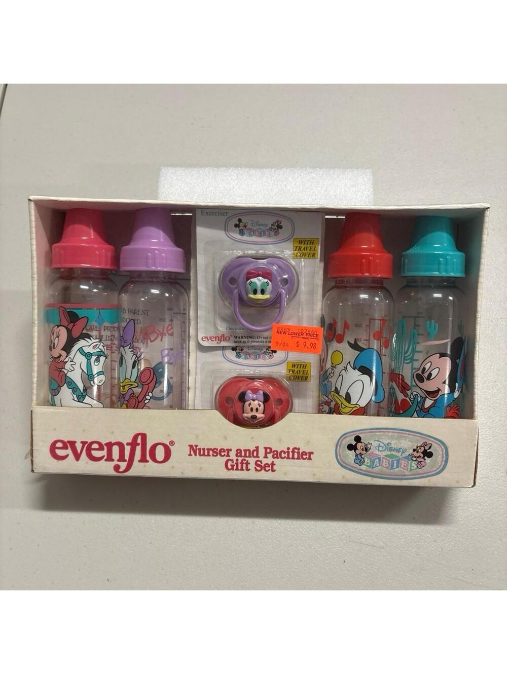NEW Vintage 1992 Evenflo Disney Babies Nurser Set Minnie Mickey Daisy Donald